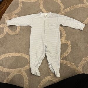 Kissy Kissy Blue and White Footie One Piece with Long Sleeves